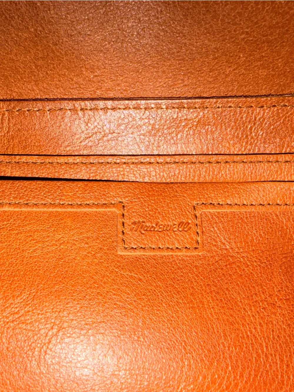 Madewell | Classic Tan Leather Tote Bag with Front Pocket